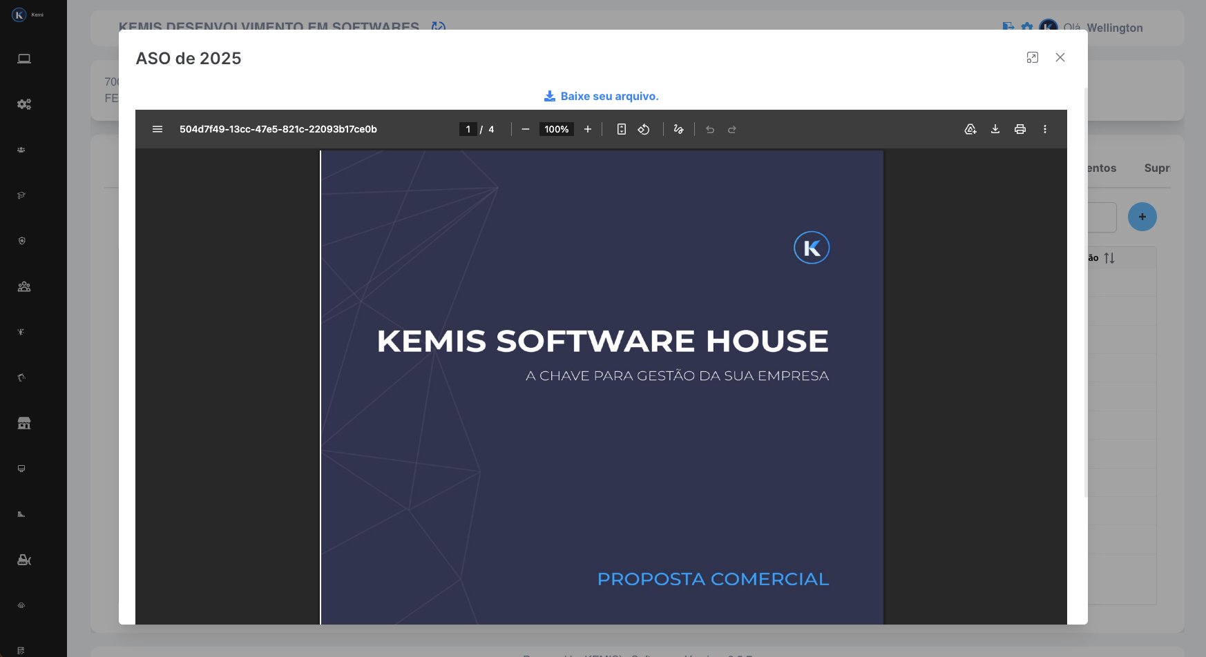 Gestão de arquivos dos colaboradores